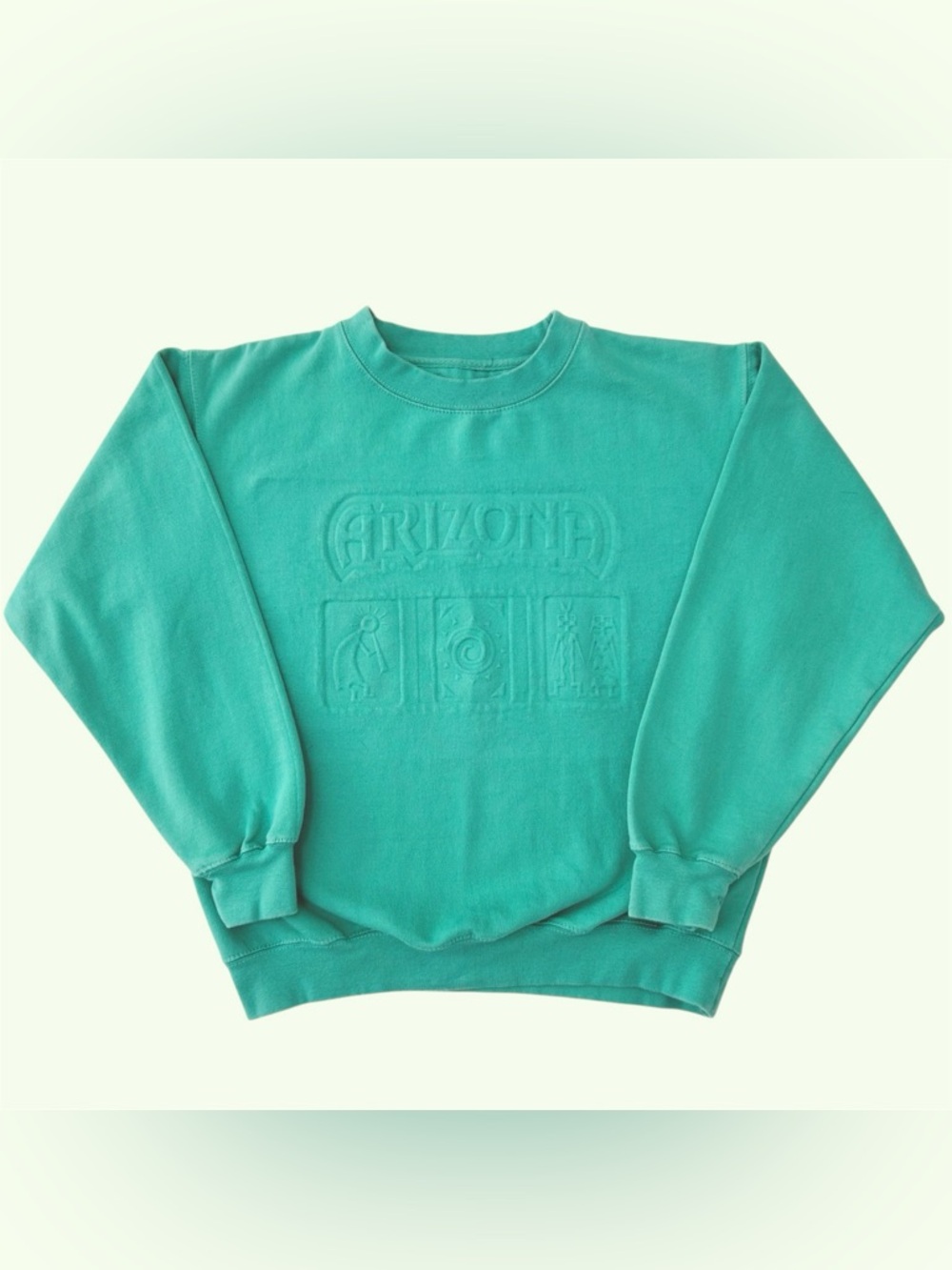 Vintage 90s Arizona Embossed Crewneck Sweater Mint Small
